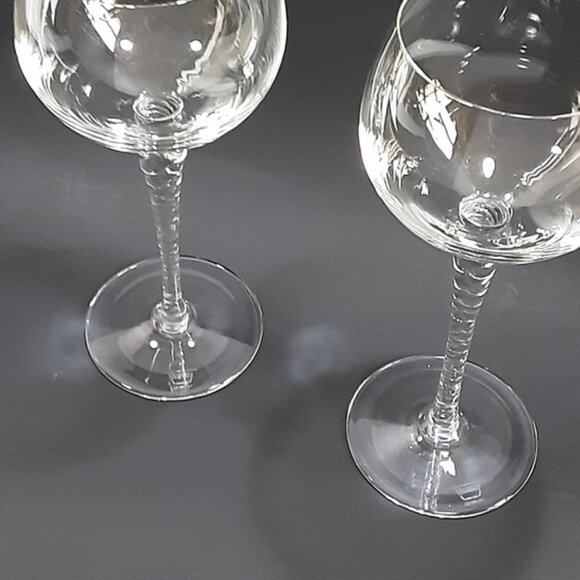 2 Thomas Crystal Holiday White Wine Glasses Fancy Tall Goblets - Picture 6 of 8